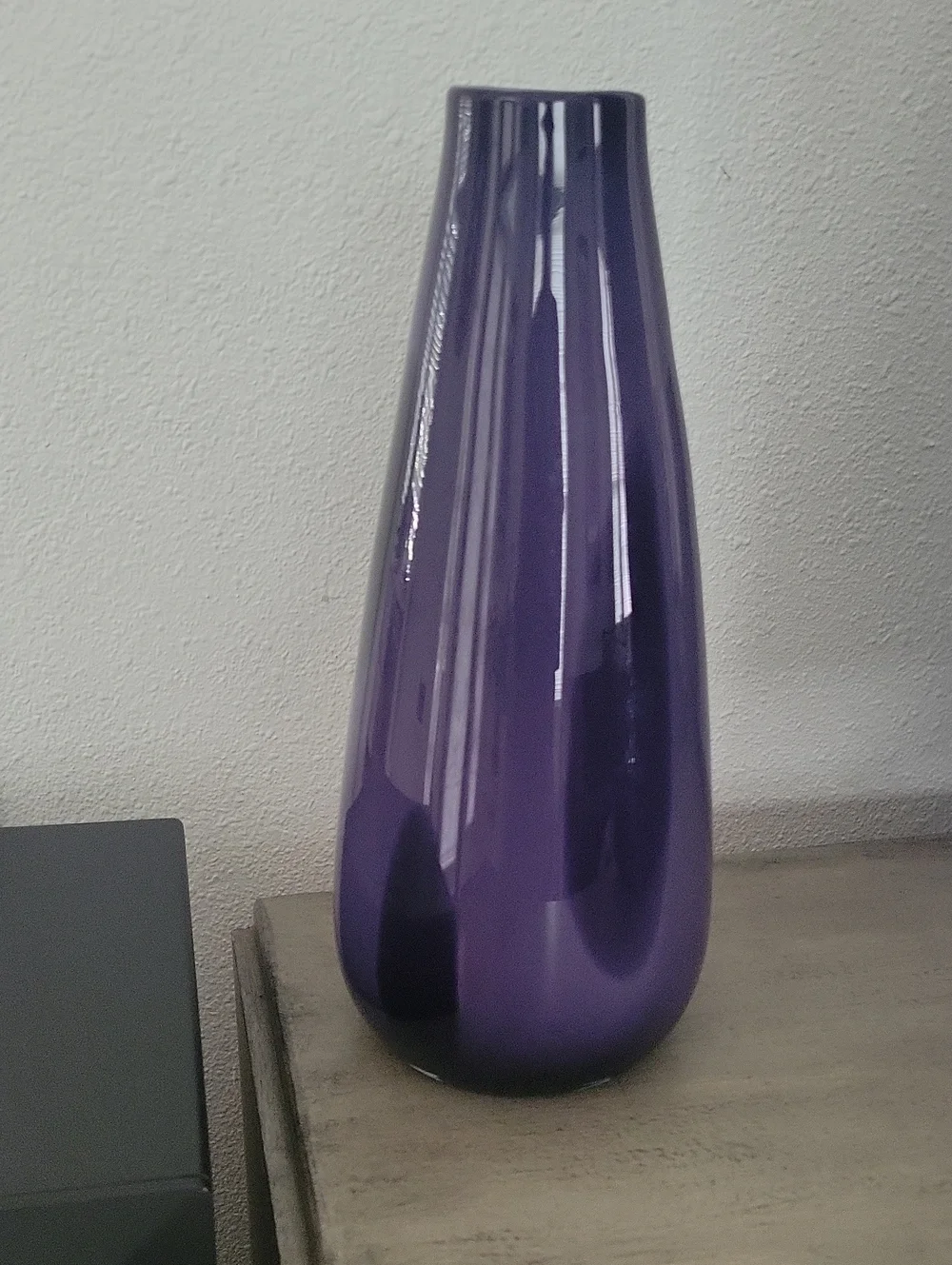 Glossy Purple Decorative Glass Vase - Home Accents